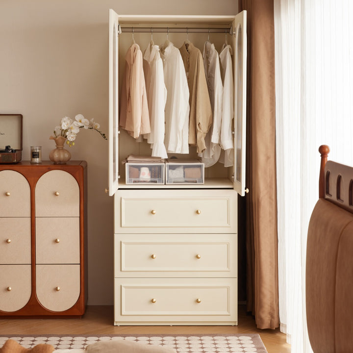 VICHY 200cm Glass Two Door Wardrobe