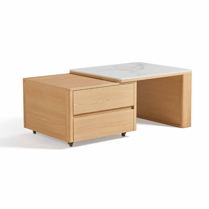 SRILANKA Extendable Wood & Stone Coffee Table