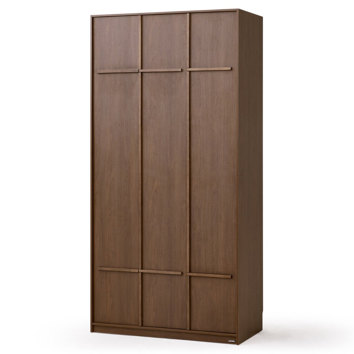 KRISTINA 240cm Three Door Walnut Color Wardobe