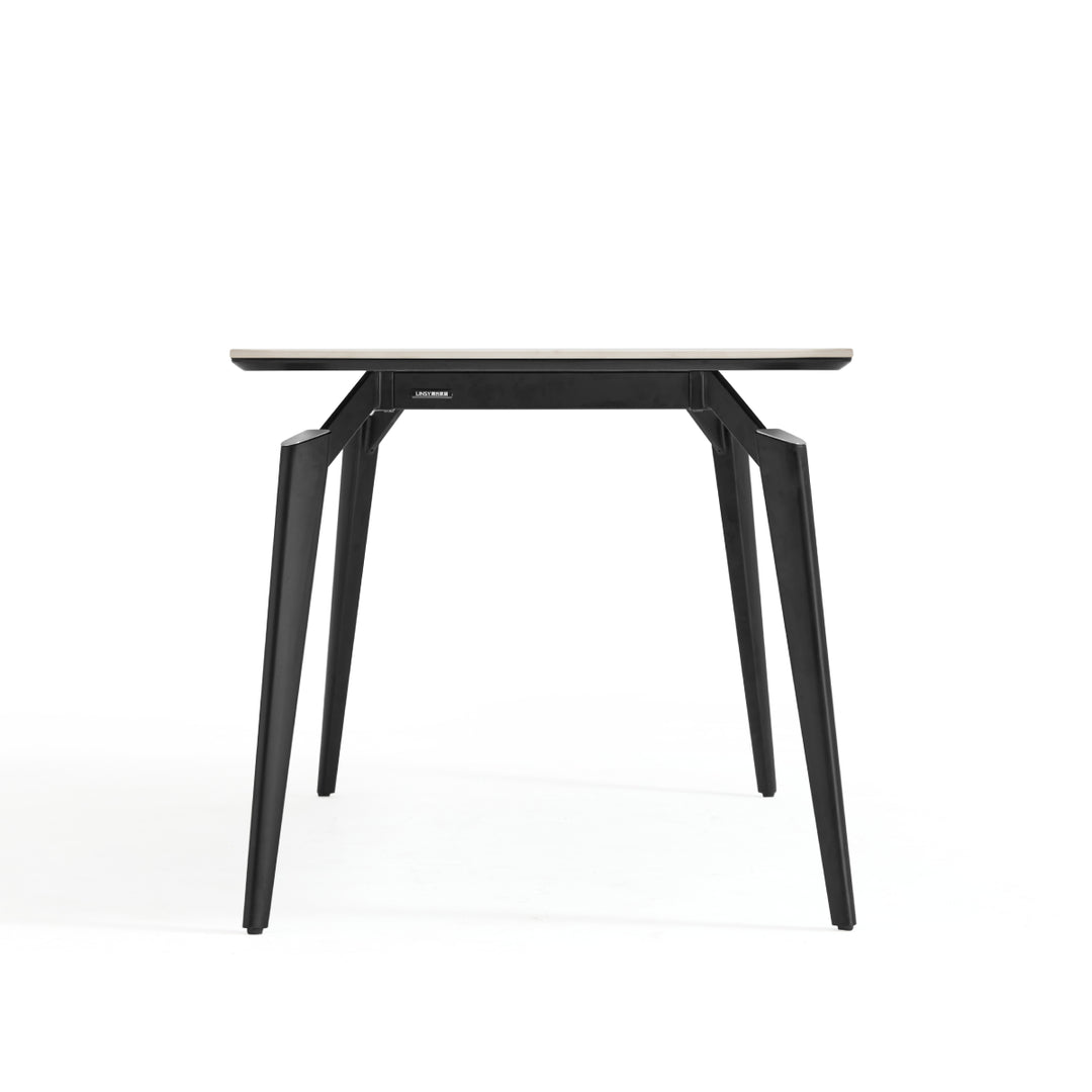 GEORGINA 140cm Black And White Slate Dining Table