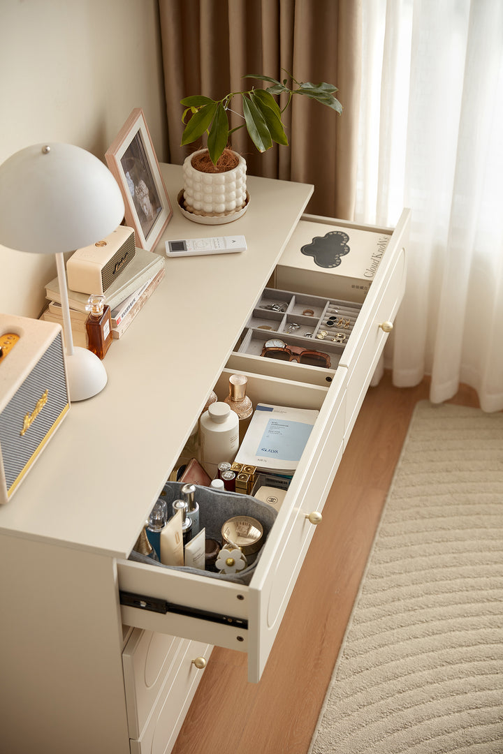 KNOZ Sleek Off-White Storage Sideboard