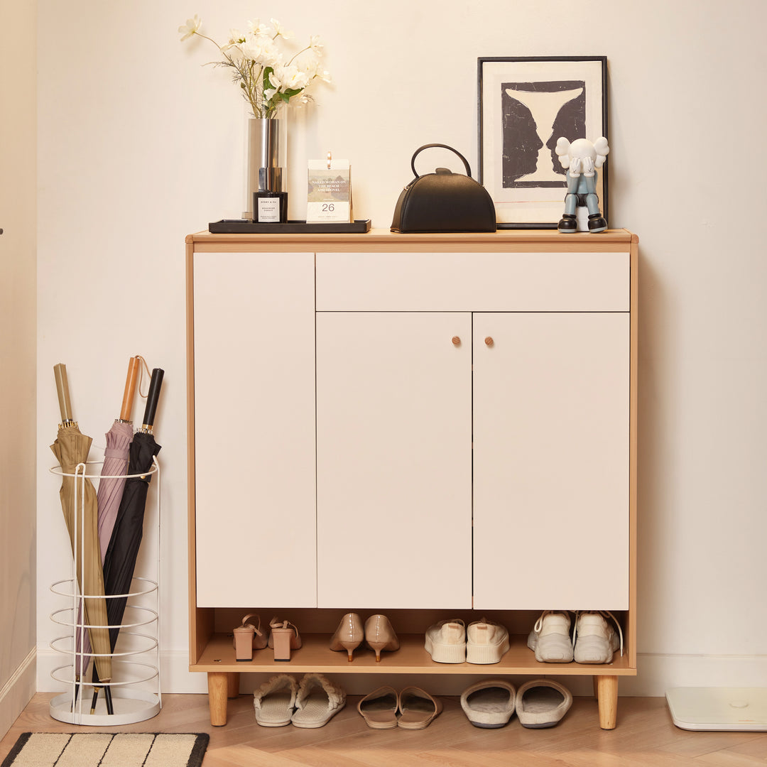 SUDBURY Space-Saving Three-Door Shoe Cabinet