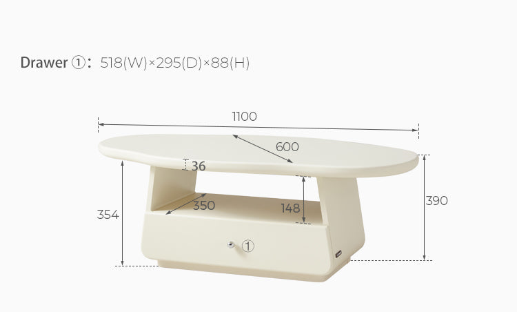 GENEVIEVE Organic Pebble Coffee Table