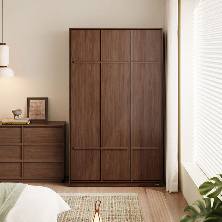 KRISTINA 200cm Three Door Walnut Color Wardobe