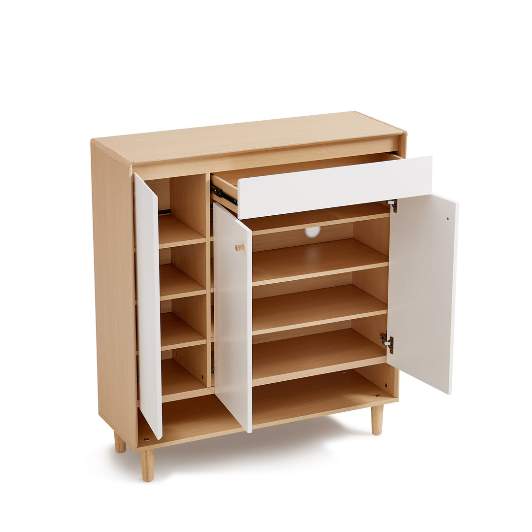 SUDBURY Space-Saving Three-Door Shoe Cabinet