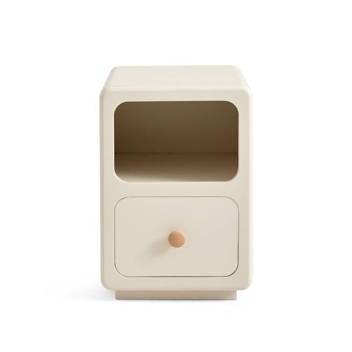 KHALID One Drawer White Narrow Nightstand