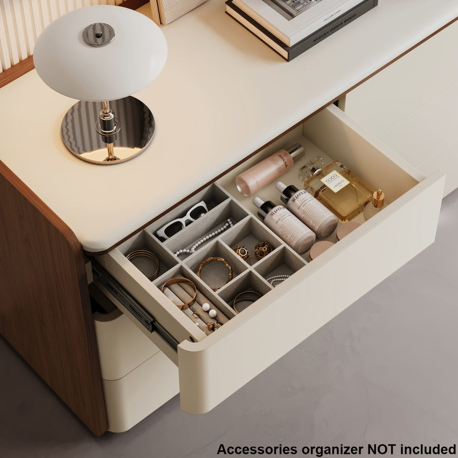 KIERAN Grey 6 Drawer Vanity Table