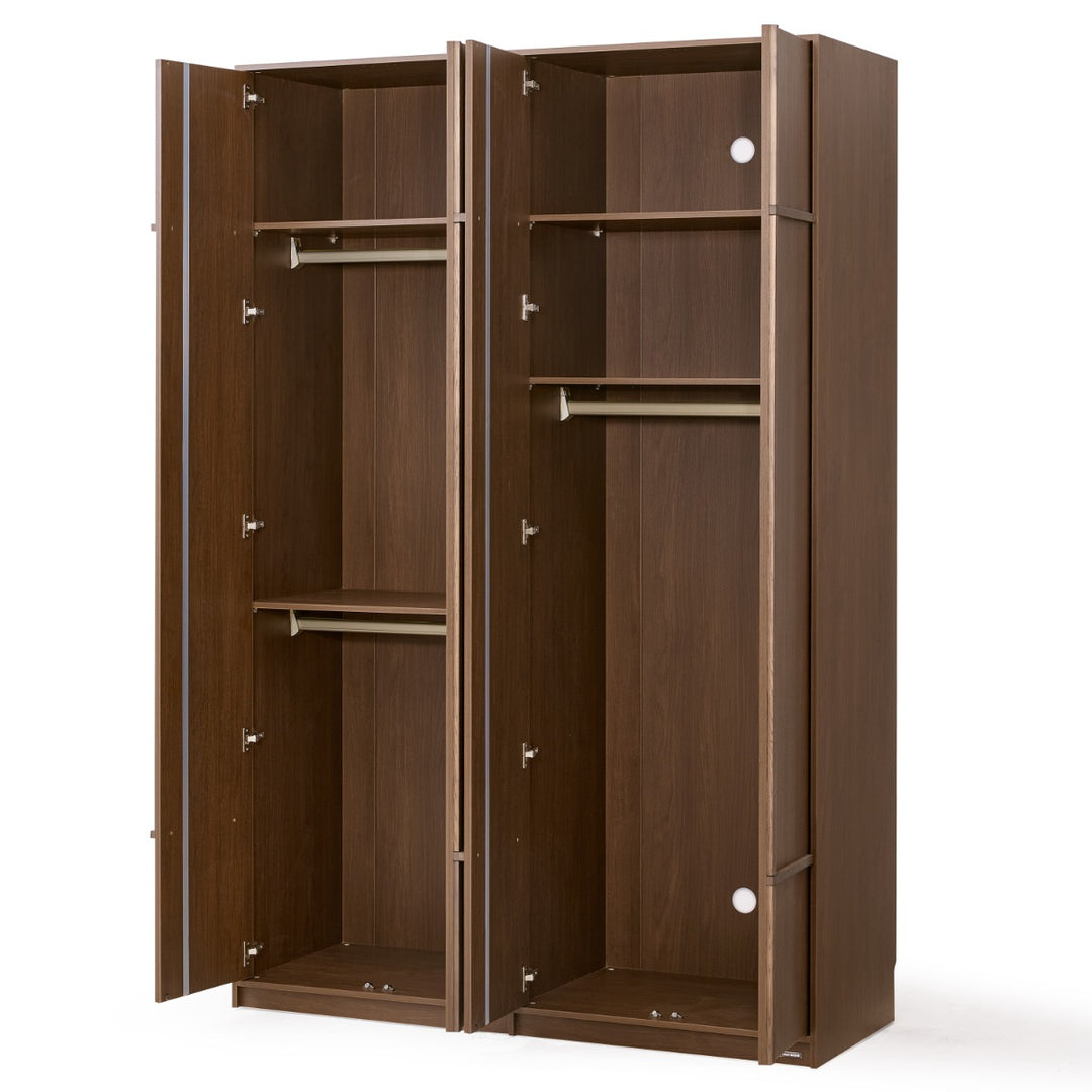 KRISTINA 240cm Four Door Walnut Color Wardobe