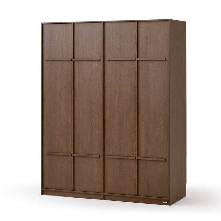 KRISTINA 200cm Four Door Walnut Color Wardobe