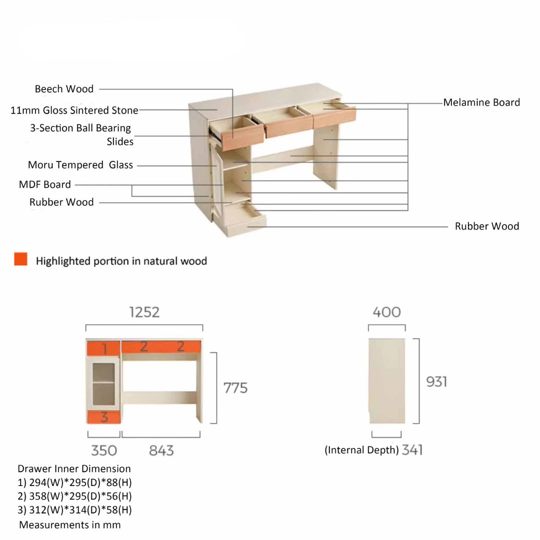 OSSA 120cm Dining Sideboard Low Cabinet