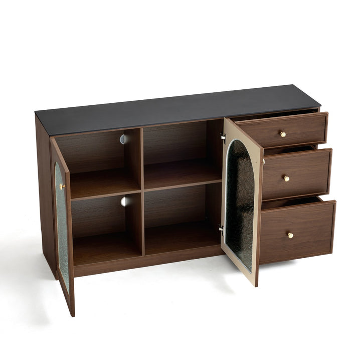 FELTON 160cm Brown And Black Sideboard