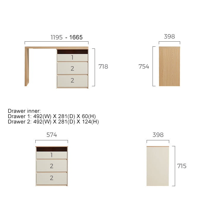ESTONIA Three Drawer Cabinet and Dressing Table