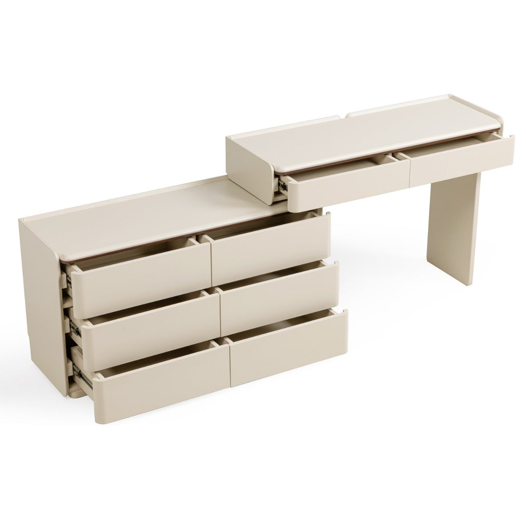 KIERAN Grey 6 Drawer Vanity Table