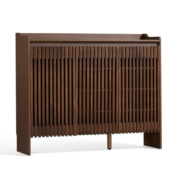 JENSEN Walnut Slatted Shoe Cabinet