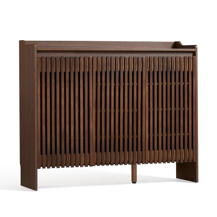 JENSEN Walnut Slatted Shoe Cabinet