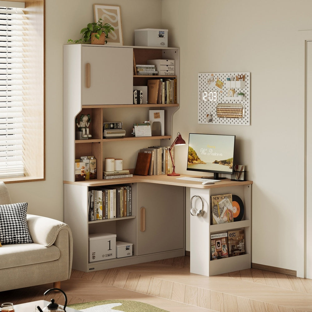 GORDON 140cm Corner Storage Desk with 120cm Counter