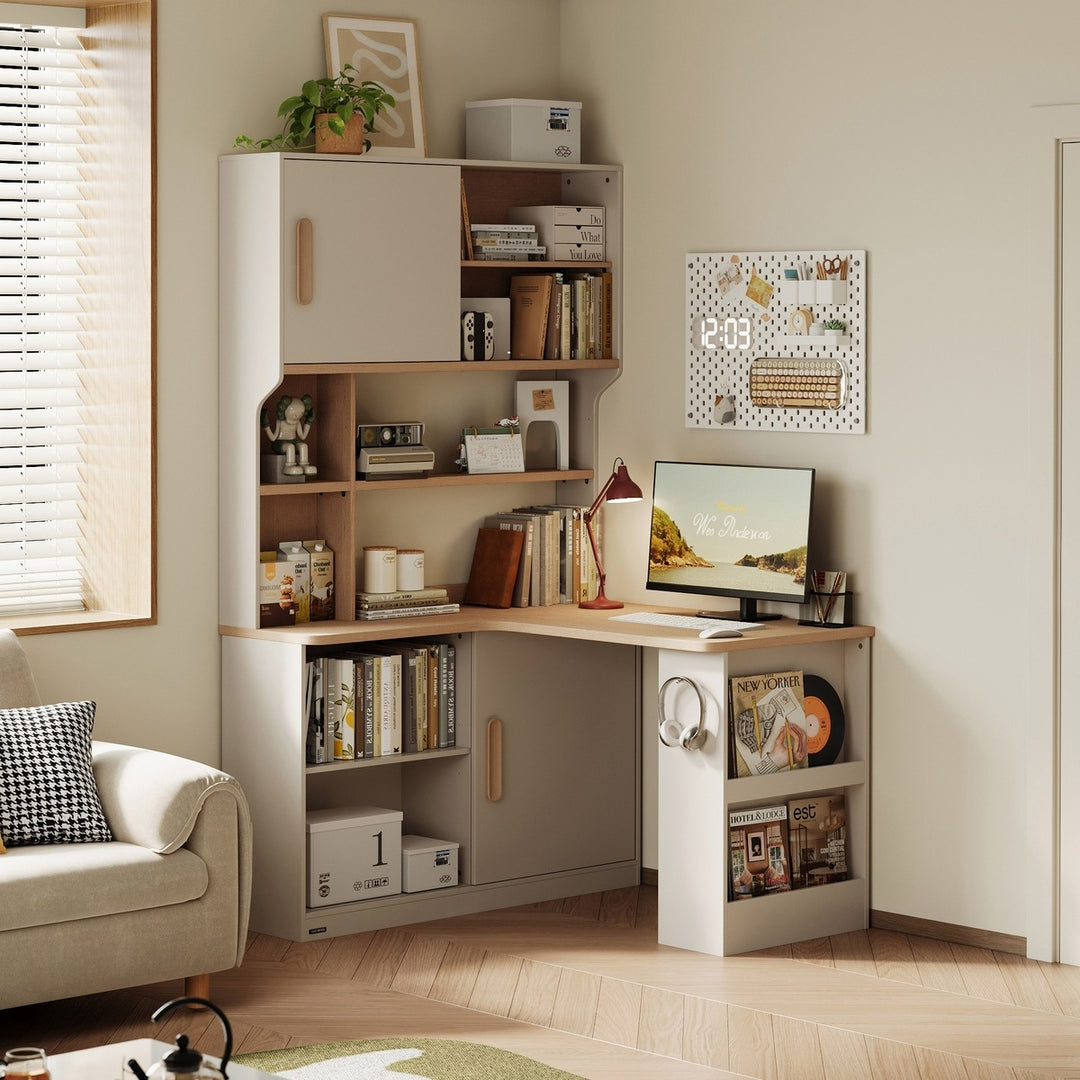 GORDON 140cm Corner Storage Desk with 120cm Counter