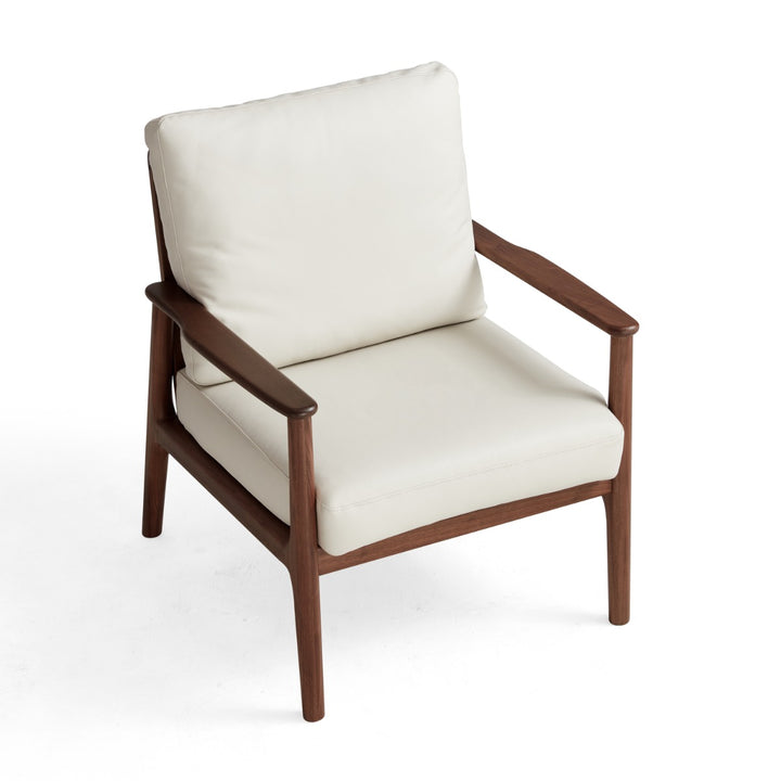 GIULIANO Walnut and White Solid Wood Sofa