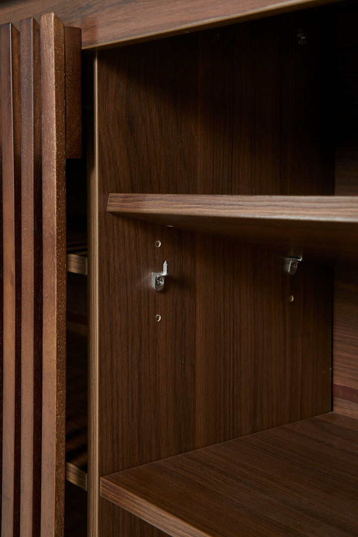 JENSEN Walnut Slatted Shoe Cabinet
