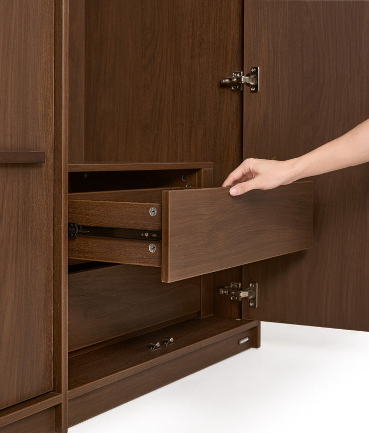 KRISTINA 240cm Five Door Walnut Color Wardobe