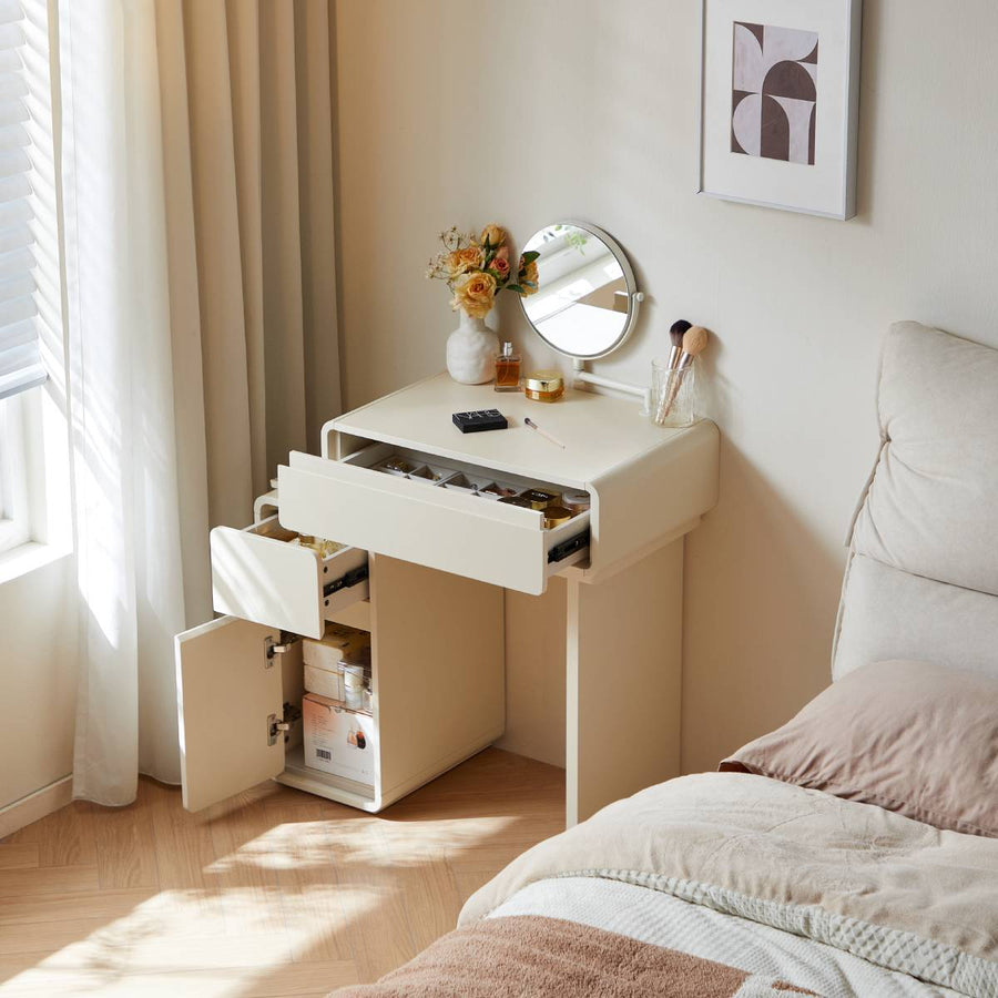 KARTER 80cm White Dresse And Dressing Stool