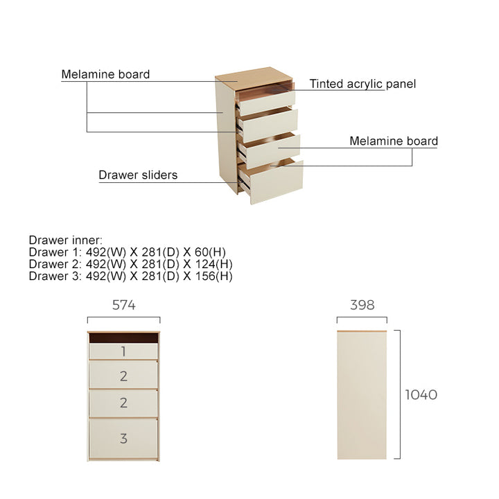 ESTONIA Four Drawer Cabinet