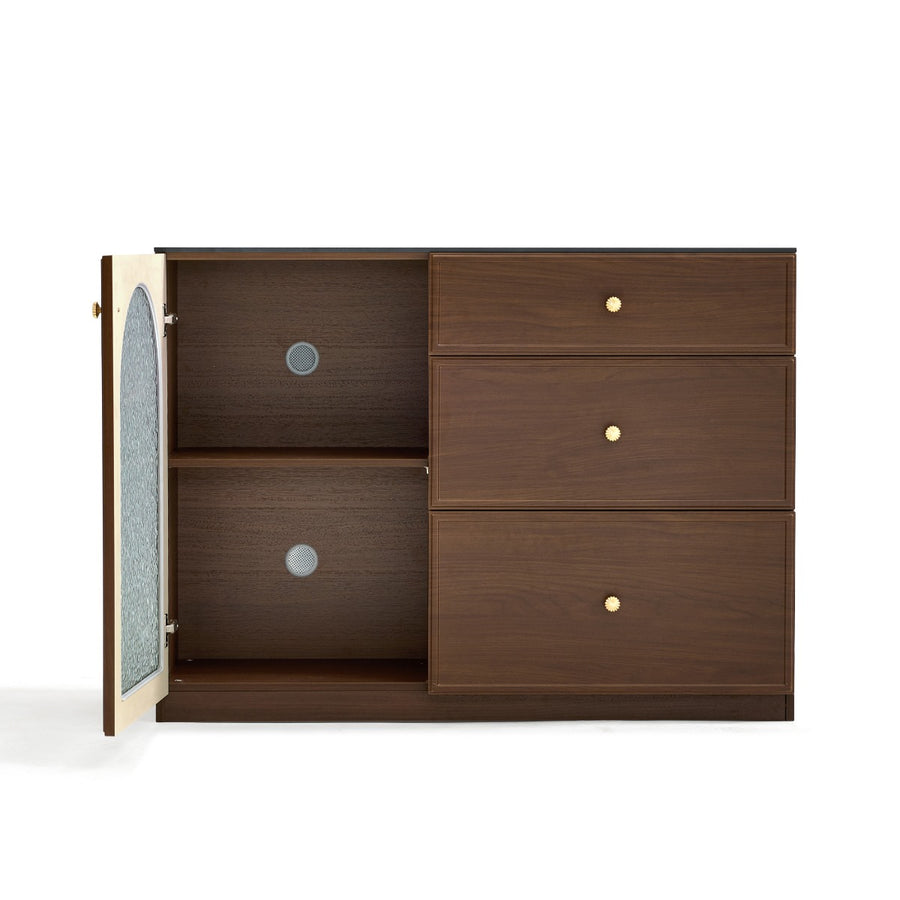 FELTON 120cm Brown And Black Sideboard