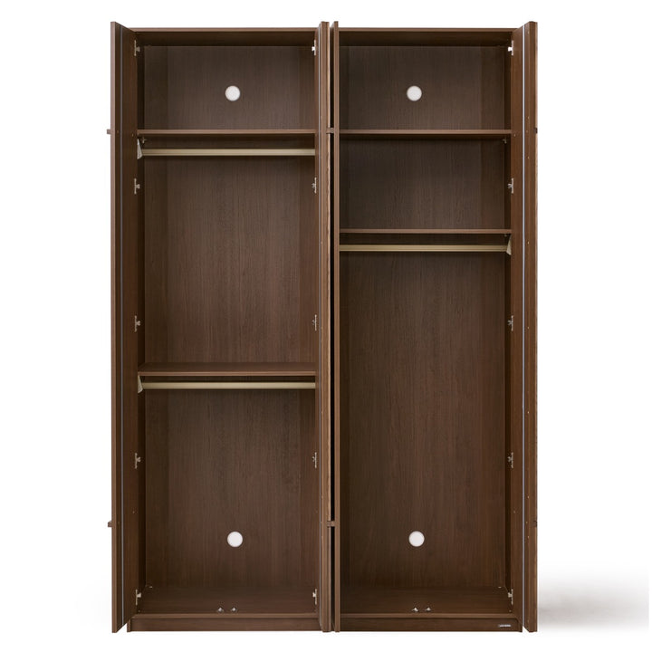 KRISTINA 240cm Four Door Walnut Color Wardobe