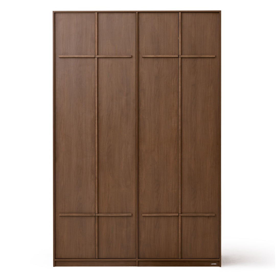 KRISTINA 240cm Four Door Walnut Color Wardobe