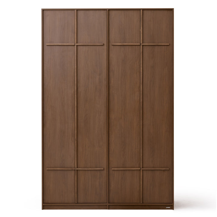 KRISTINA 240cm Four Door Walnut Color Wardobe