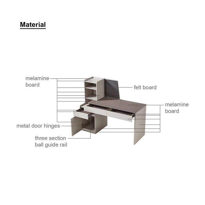 GUILLAUME Space-Saving Extendable Study Desk