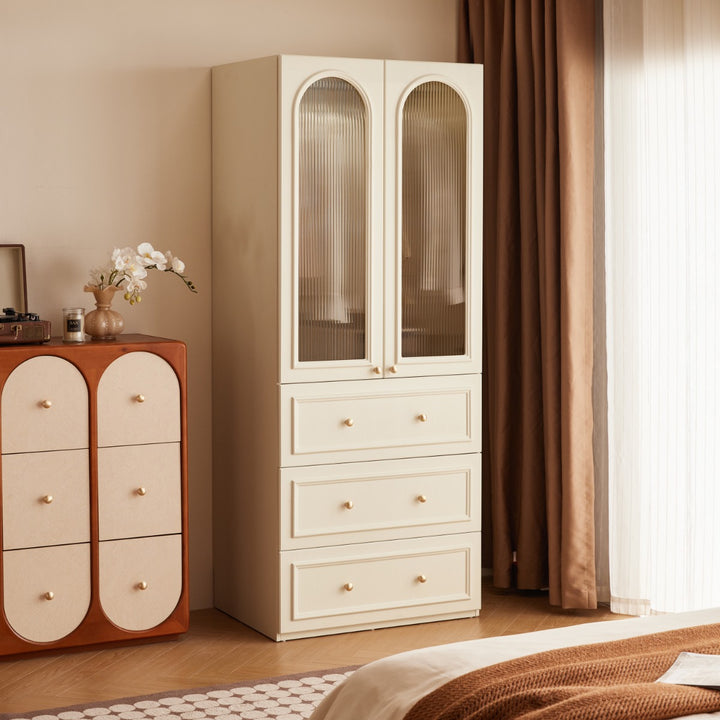 VICHY 200cm Glass Two Door Wardrobe