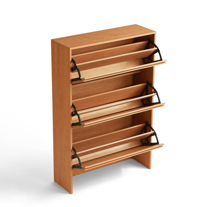 DUSTIN wood color flip top shoe cabinet