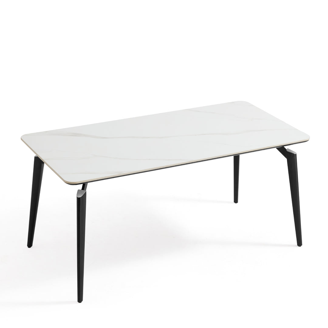 GEORGINA 140cm Black And White Slate Dining Table