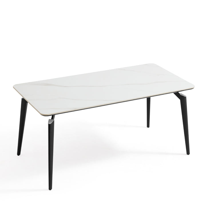 GEORGINA 140cm Black And White Slate Dining Table