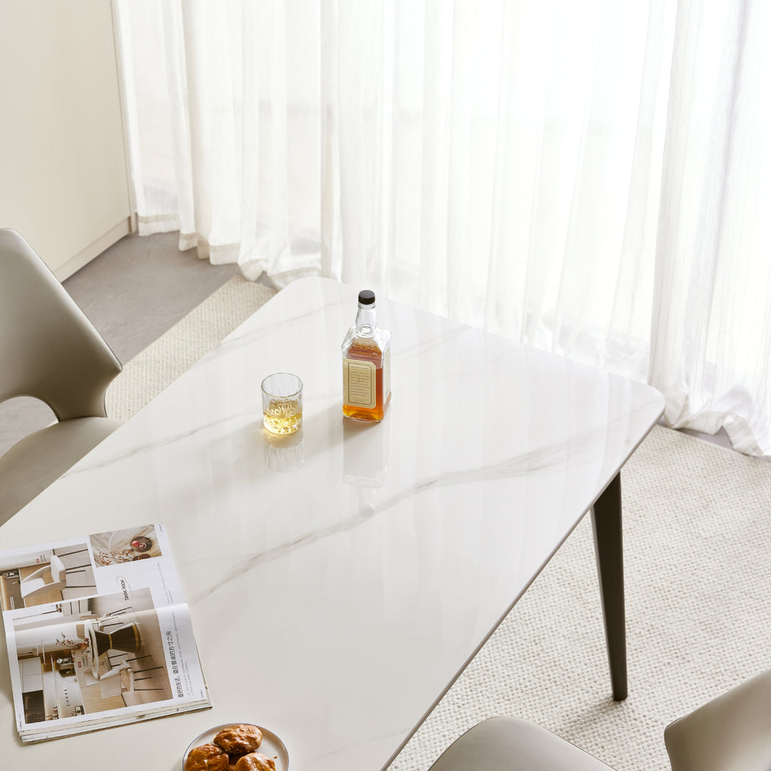 GEORGINA 140cm Black And White Slate Dining Table