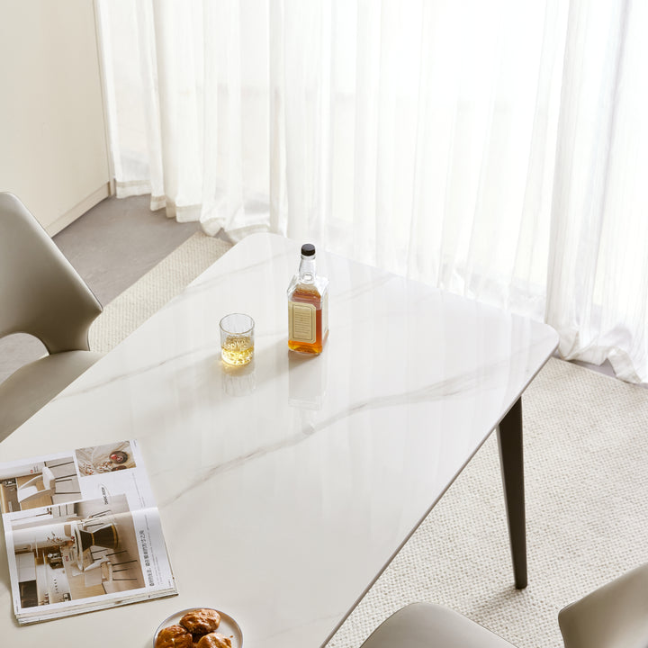 GEORGINA 140cm Black And White Slate Dining Table