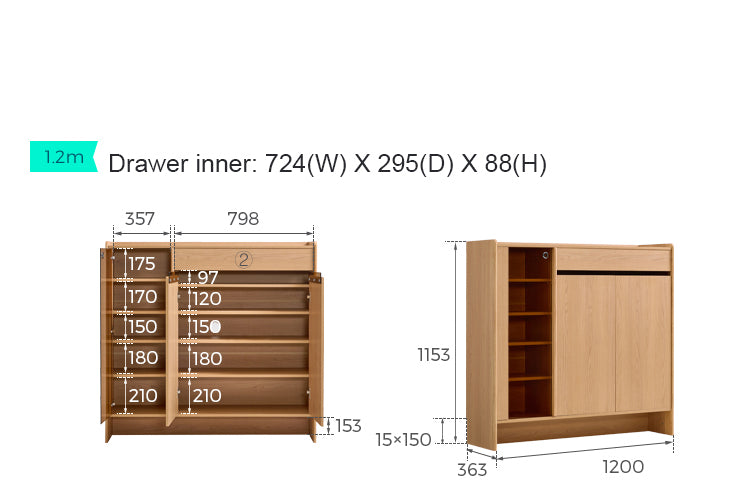 ISABEL Wood Color Shoe Cabinet