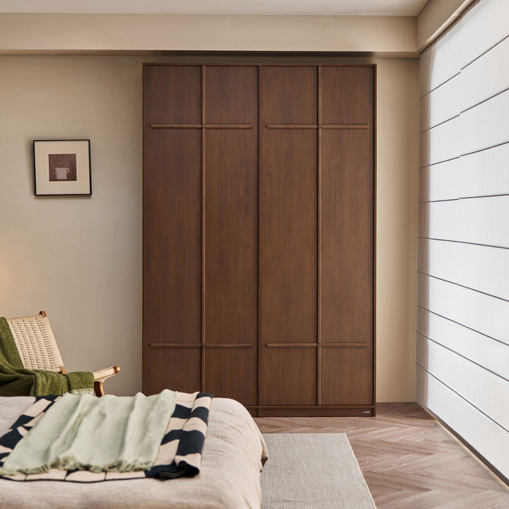 KRISTINA 240cm Four Door Walnut Color Wardobe