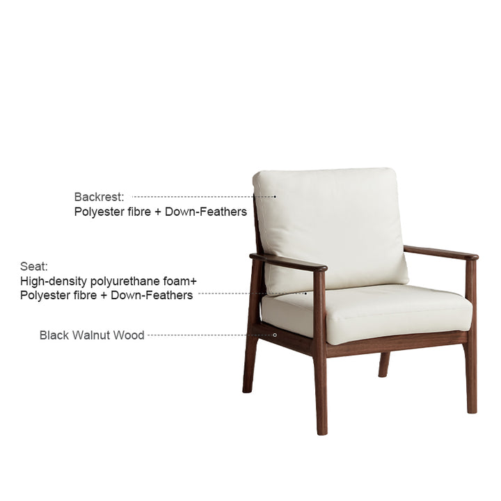 GIULIANO Walnut and White Solid Wood Sofa