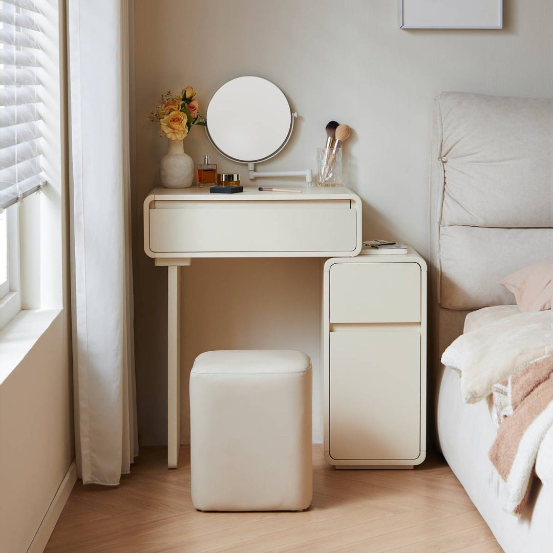 KARTER 80cm White Dresse And Dressing Stool