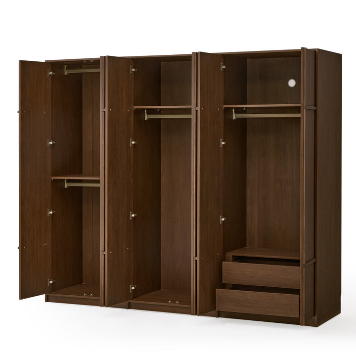KRISTINA 200cm Six Door Walnut Color Wardobe