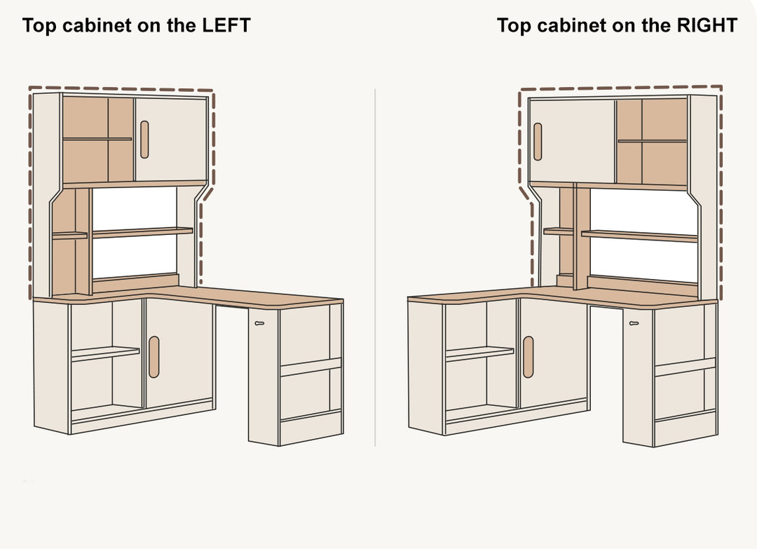 GORDON 140cm Corner Storage Desk with 120cm Counter