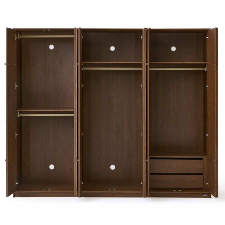 KRISTINA 200cm Six Door Walnut Color Wardobe