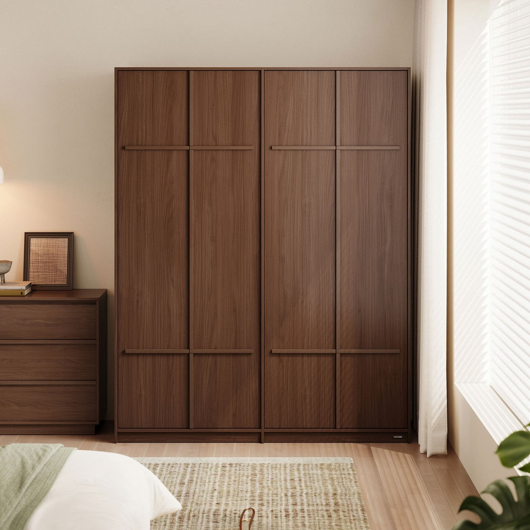 KRISTINA 200cm Four Door Walnut Color Wardobe