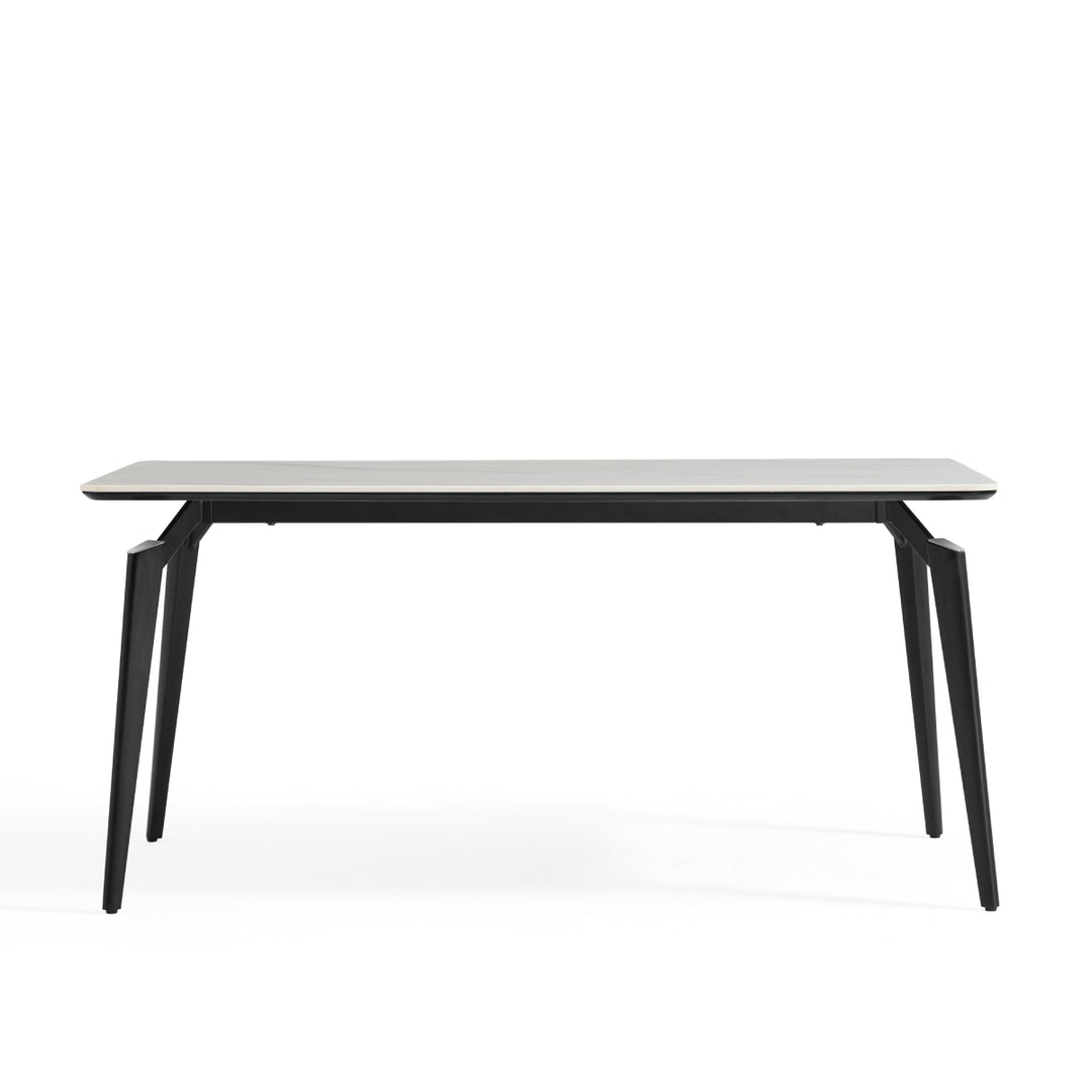 GEORGINA 140cm Black And White Slate Dining Table