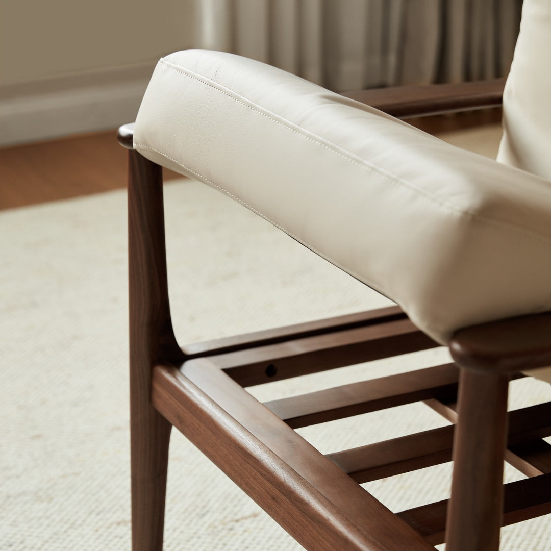 GIULIANO Walnut and White Solid Wood Sofa