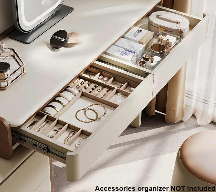 KIERAN Grey 3 Drawer Vanity Table