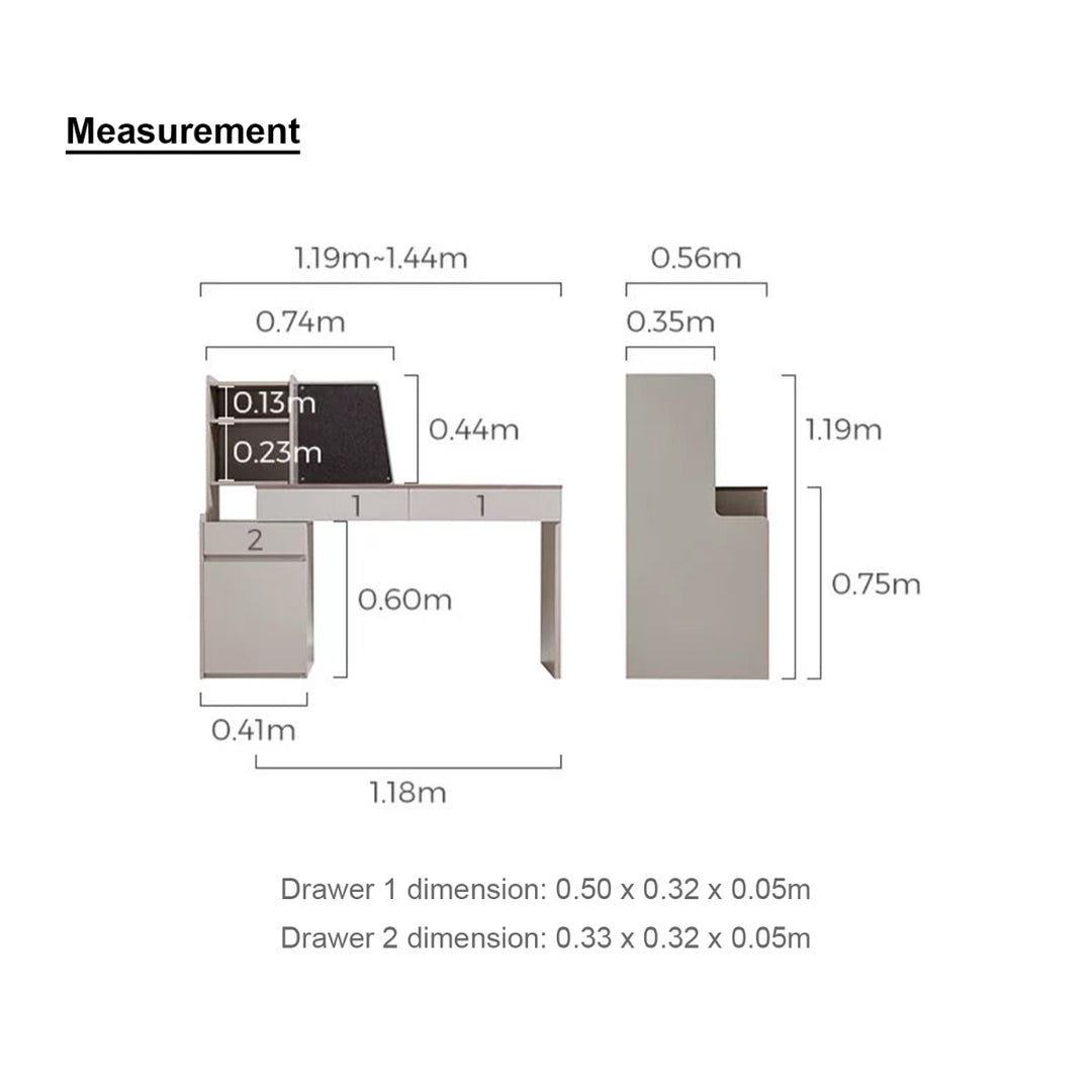 GUILLAUME Space-Saving Extendable Study Desk