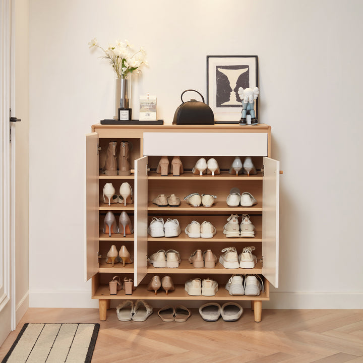 SUDBURY Space-Saving Three-Door Shoe Cabinet